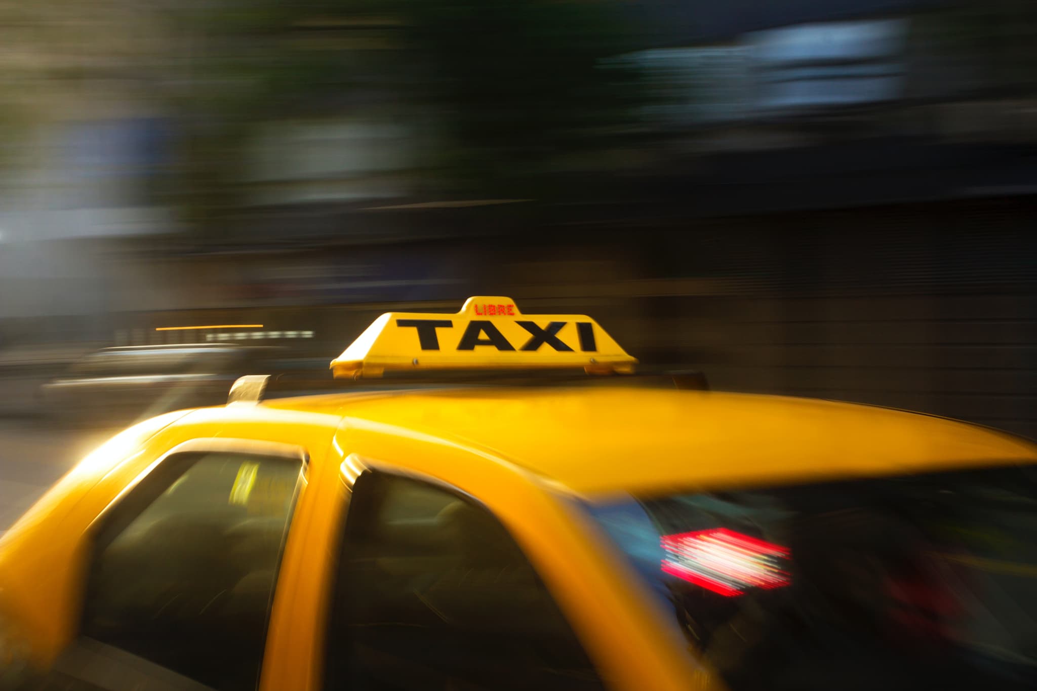 A depiction of a taxi, used for decoration.